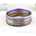 Gravées en aluminium brillant bracelet plaqué Bracelet coloré